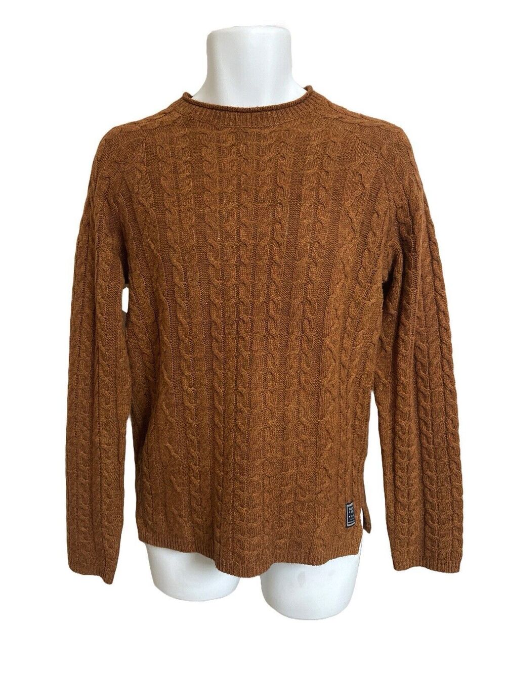 Scotch & Soda Men's S Cable Knit Sweater Ginger Melange Small Amsterdam Couture